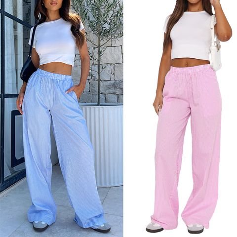 Women's Holiday Daily Streetwear Solid Color Full Length Casual Pants