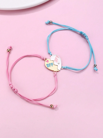 Casual Elegant Cute Letter Heart Shape Rope Zinc Alloy Wholesale Bracelets