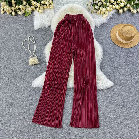 Women's Daily Vintage Style Simple Style Solid Color Full Length Casual Pants