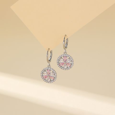1 Pair Simple Style Classic Style Solid Color Plating Inlay Copper Zircon Drop Earrings
