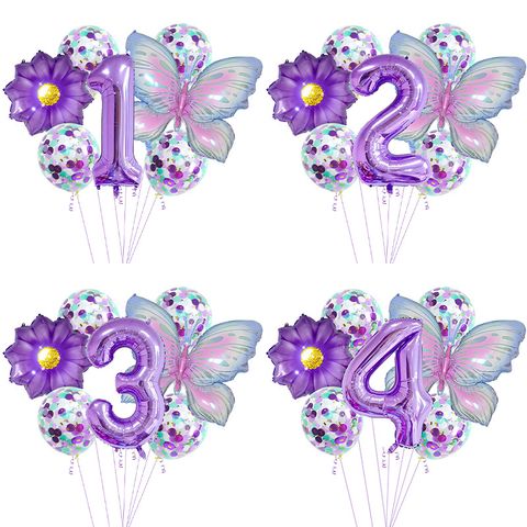 Casual Cute Flower Butterfly Aluminum Film Birthday Festival Balloons