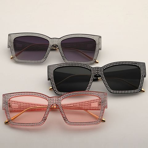 Hip-Hop Exaggerated Solid Color Ac Square Full Frame Glasses