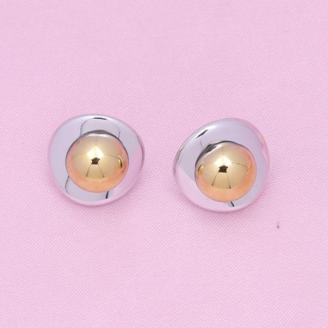 1 Pair Simple Style Classic Style Round Inlay Arylic Acrylic Ear Studs