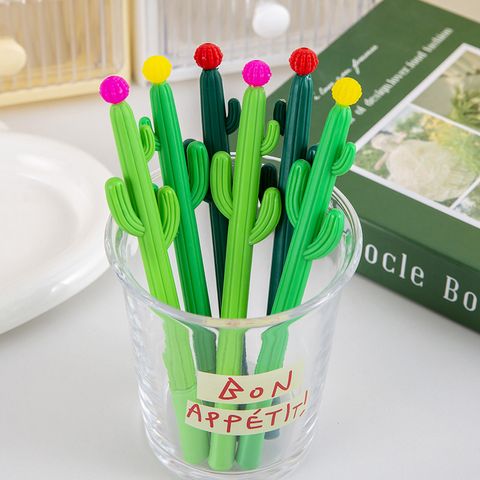 1 Piece Cactus Learning Daily Silica Gel Simple Style Gel Pen
