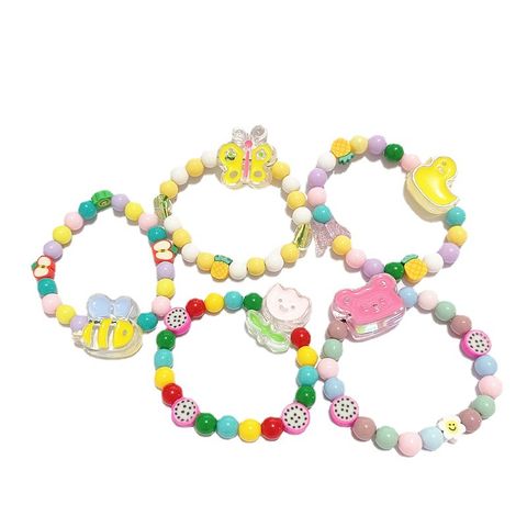 Cartoon Style Bee Butterfly Duck Plastic Resin Seed Bead Women's Bracelets