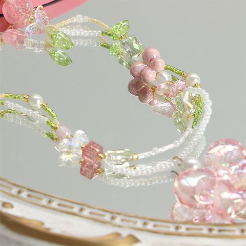 Sweet Flower Artificial Crystal Women's Double Layer Necklaces