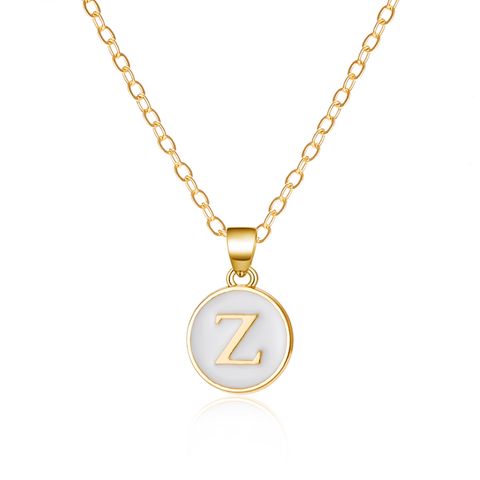 Wholesale Jewelry Casual Simple Style Letter Alloy Enamel Plating Pendant Necklace