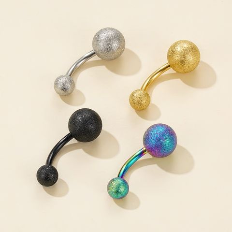 1 Piece Belly Rings Simple Style Classic Style Solid Color 304 Stainless Steel 18K Gold Plated Belly Rings