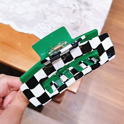 Women's Commute Korean Style Geometric Checkered Acetic Acid Sheets Hair Claws