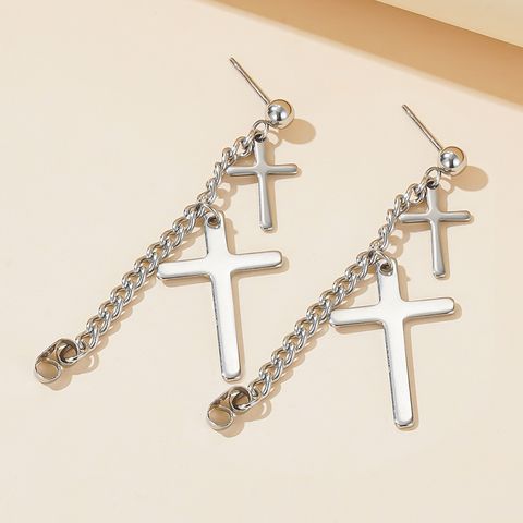 1 Piece Ear Cartilage Rings & Studs Simple Style Classic Style Commute Cross 304 Stainless Steel Ear Cartilage Rings & Studs