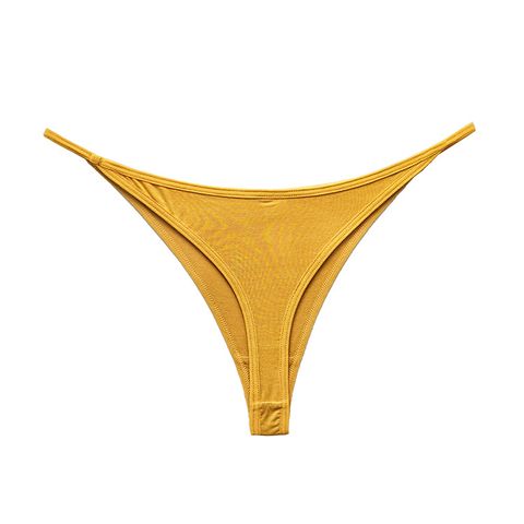 Solid Color Low Waist Thong Panties