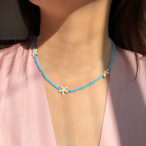 Wholesale Jewelry Simple Style Classic Style Starfish Shell Resin Shell Beaded Choker