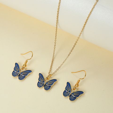 Elegant Luxurious Butterfly Alloy Inlay Rhinestones Women's Jewelry Set