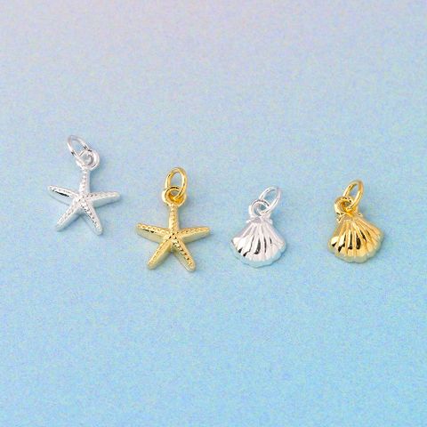 1 Piece Sterling Silver Star Shell Pendant