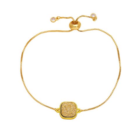 Copper 18K Gold Plated Simple Style Plating Geometric Bracelets