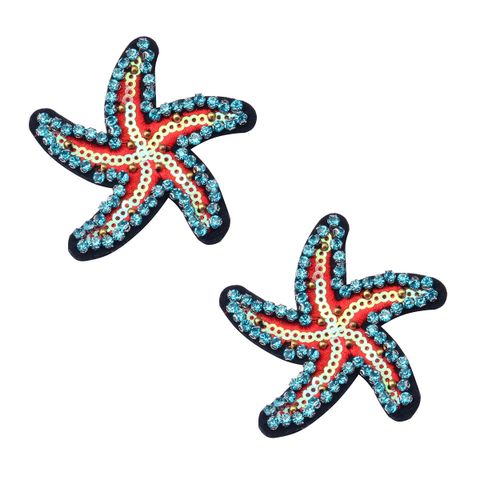 1 Pair Marine Style Tortoise Starfish Dolphin Plastic Zinc Alloy Drop Earrings