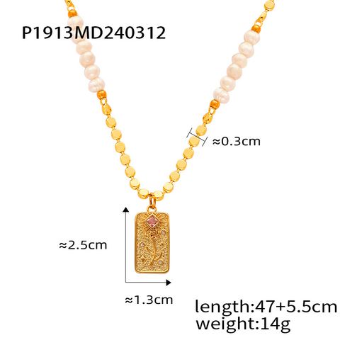 Freshwater Pearl Copper Casual Plating Sun Rose Pendant Necklace