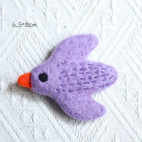 Cartoon Style Bird Patchwork Plush Brooches