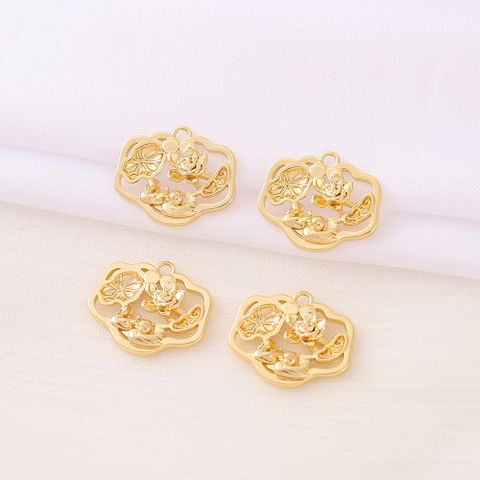 Elegant Classic Style Flower 18K Gold Plated Copper Wholesale Jewelry Accessories