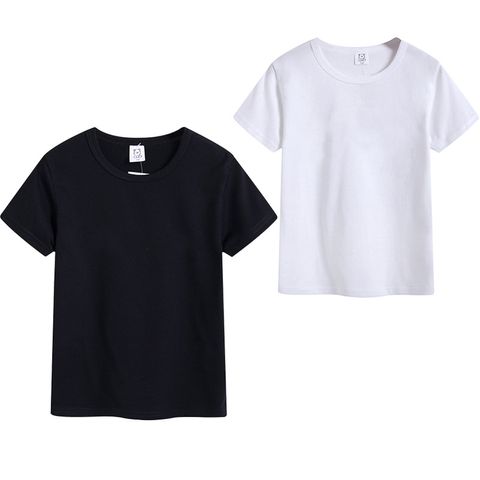 Einfacher Stil Einfarbig Baumwolle T-Shirts & Hemden