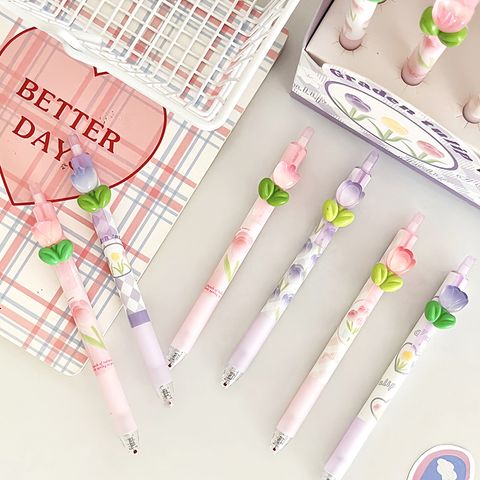 1 Set Floral Learning Daily PVC Cute Gel Pen