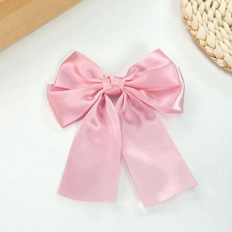 Fashion Solid Color Bow Knot Satin Hair Clip 1 Piece