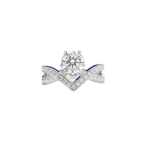 Crown V-Shaped Empty Support 18K Main Stone 1.00ct Auxiliary Stone Weight 4.17G Net Weight 3.88G