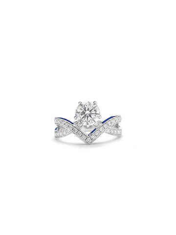 Crown V-Shaped Empty Support 18K Main Stone 1.00ct Auxiliary Stone Weight 4.17G Net Weight 3.88G