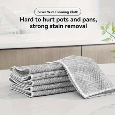 Simple Style Solid Color Metal Wire Cleaning Cloths 8 Pieces