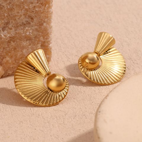 1 Pair Vintage Style Modern Style Classic Style Spiral Plating 316L Stainless Steel  18K Gold Plated Ear Studs