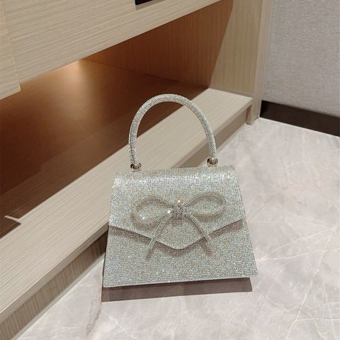 Women's Small Polyester Solid Color Classic Style Bowknot Magnetic Buckle Flip Cover Evening Bag