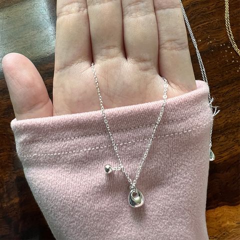 Sterling Silver Casual Chain Round Pendant Necklace