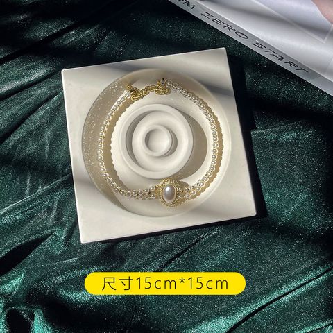 Elegant Nordic Style Round Square Gypsum Jewelry Display