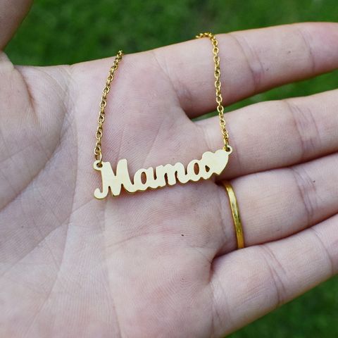 Elegant Letter Titanium Steel Mother'S Day Women's Pendant Necklace