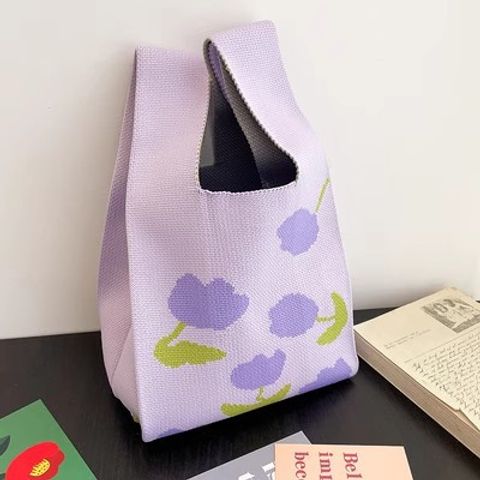 Women's Small Polyester Tulip Basic Vintage Style Square Open Handbag