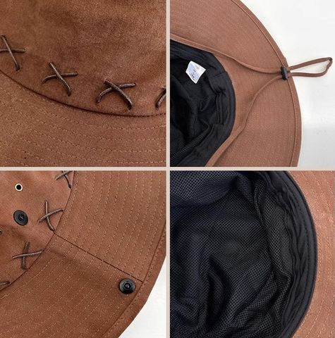 Unisex Basic Cowboy Style Modern Style Geometric Solid Color Big Eaves Bucket Hat