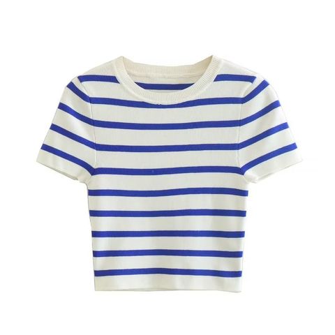 Women's T-shirt Half Sleeve Sweaters & Cardigans Streetwear Stripe