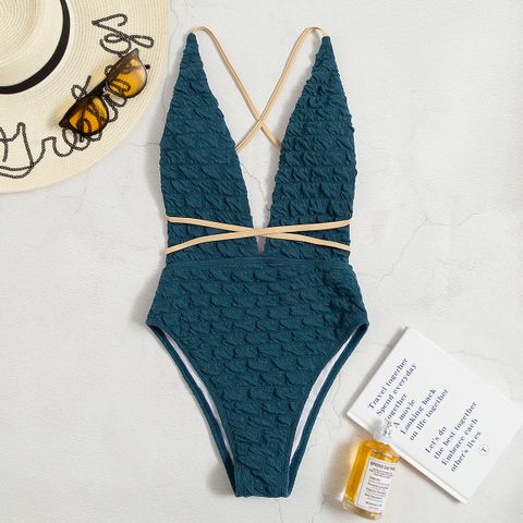 Women's Sexy Solid Color 1 Piece One Piece Swimwear