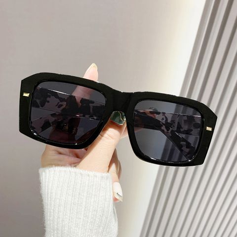 Elegant Simple Style Leopard Pc Square Full Frame Women's Sunglasses