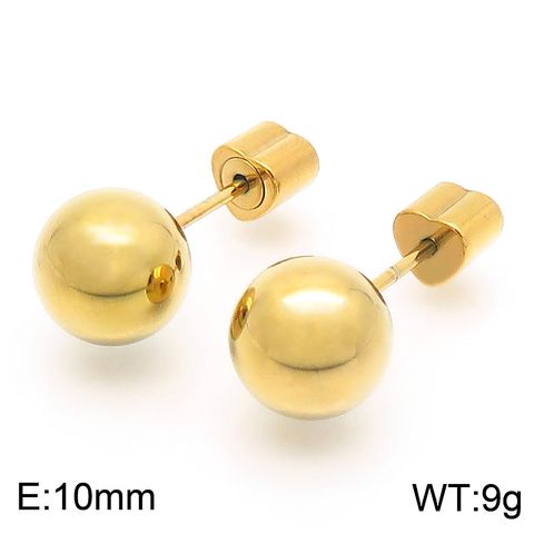 Geometric Titanium Steel No Inlaid 18K Gold Plated Earrings Ear Studs