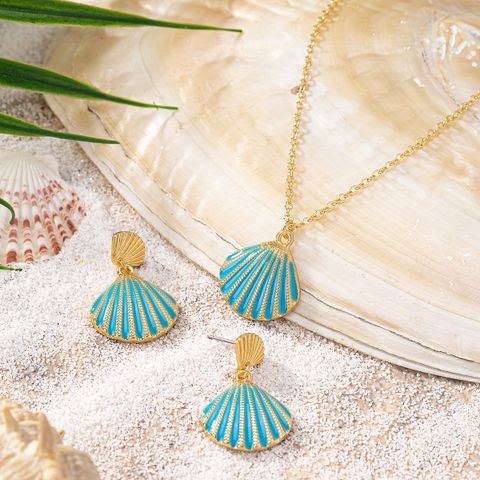 Vacation Beach Shell Alloy Wholesale Earrings Necklace