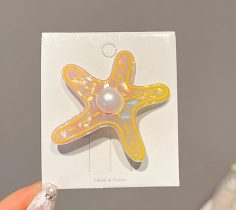Cute Sweet Scallop Starfish Shell Imitation Pearl Alloy Women's 1 Piece