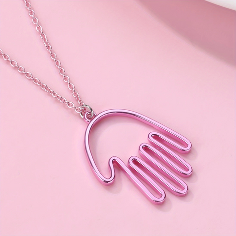 Casual Exaggerated Funny Palm Zinc Alloy Hollow Out Kid'S Pendant Necklace