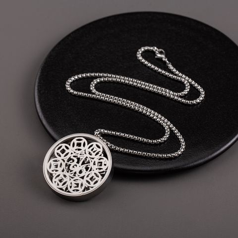 Wholesale Jewelry Exaggerated Novelty Cool Style Geometric 304 Stainless Steel Polishing Hollow Out Pendant Necklace
