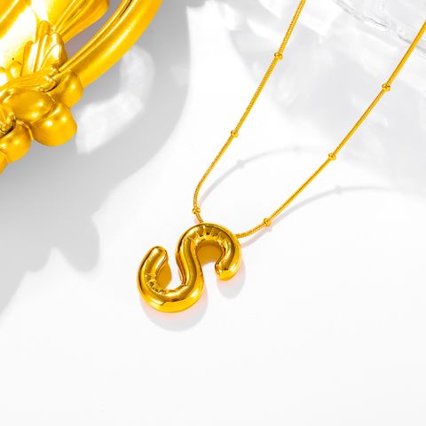 Acero Titanio Chapados en oro de 18k Básico Estilo Simple Estilo Clásico Enchapado Letra Collar Colgante