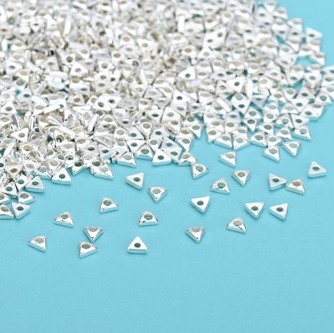 1G Per Pack 2.5*2.5mm 2.8*2.8mm 2*2mm Sterling Silver Triangle Polished Beads Spacer Bars