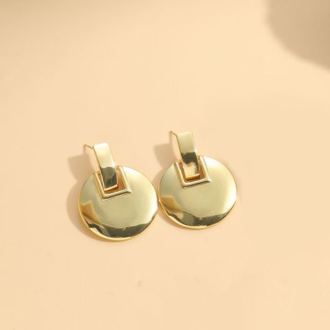 1 Pair Vintage Style Simple Style Triangle Plating Copper Gold Plated Drop Earrings