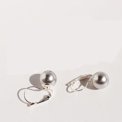 1 Pair Elegant Simple Style Geometric Plating Inlay Brass Pearl 18K Gold Plated Drop Earrings