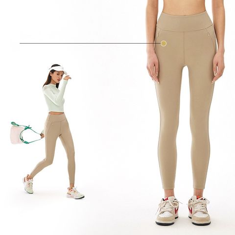 Simple Style Solid Color Nylon Round Neck Tracksuit Vest Skinny Pants Sweatpants