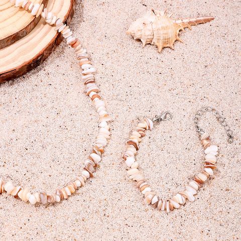 Hawaiian Beach Geometric Stone Wholesale Bracelets Necklace Jewelry Set
